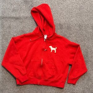 PINK Victoria's Secret Bright Red Hoodie Medium worn once